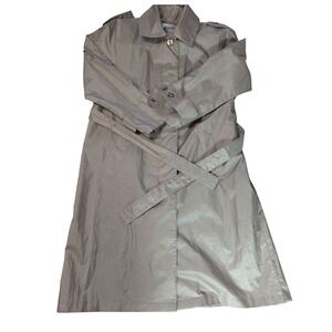 Vintage Wippette Rainsport Shiny Tan Trench Coat Women's Size 8 Belted